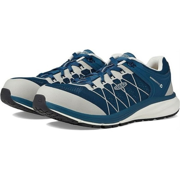 Keen Vista Utility Energy Comp Toe Work Shoes Gray Blue Mesh Low 11 EE main image 12